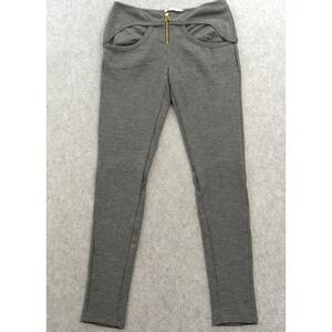 T Alexander Wang Grey Slim Track Pants with Gold Zip